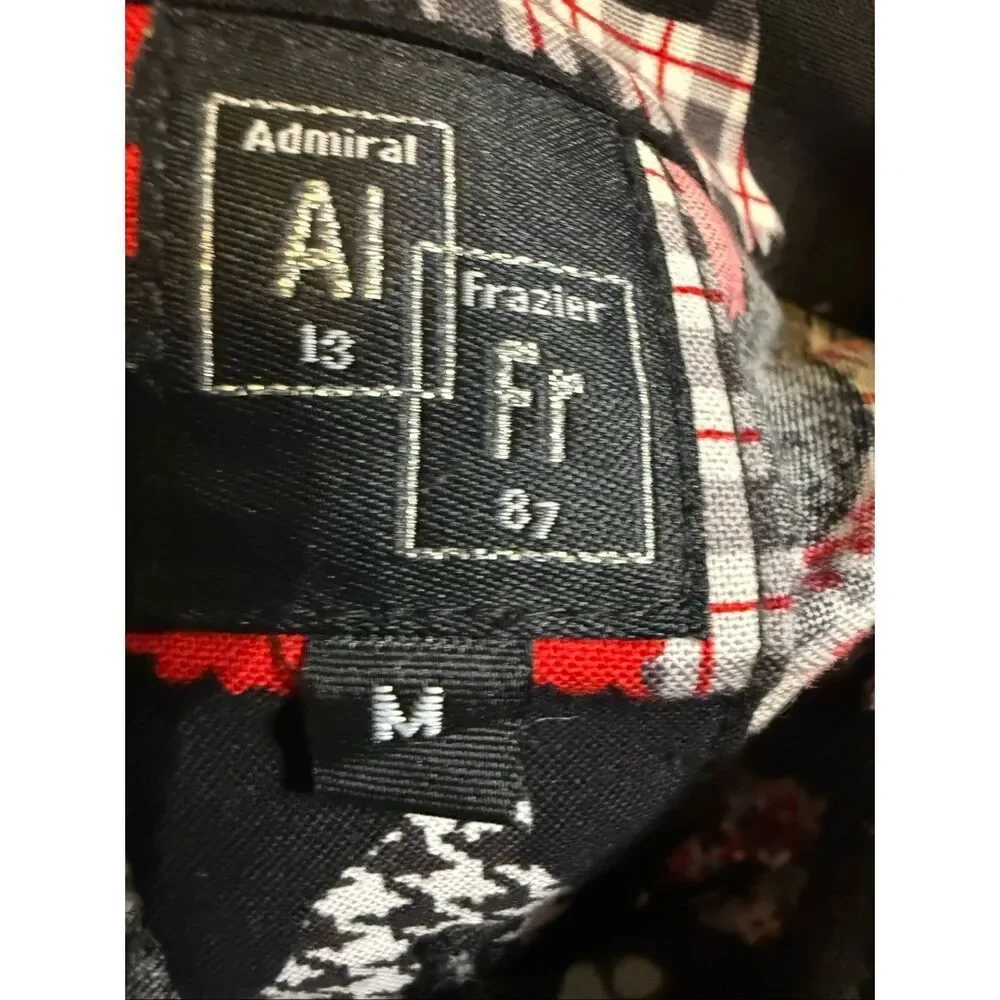 Admiral Frazier Gone To The Dogs Button Down Shirt Red Black Size Medium NWT
